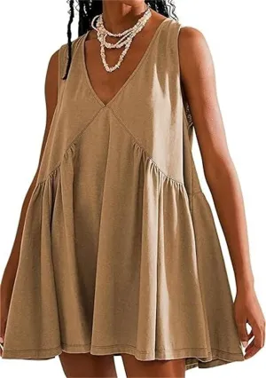 Sundresses for Women Sleeveless Mini Short Summer Dresses Casual Loose Beach Sundress Cute Sports Mini Dress Sexy