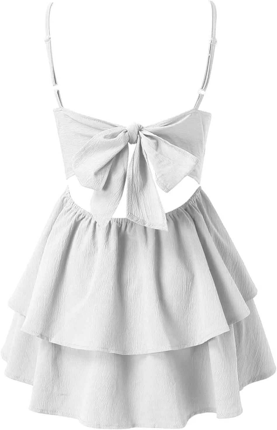 Sundresses for Women,2025 Summer Spaghetti Ruffle Sundress Scoop Neck Babydoll Short Dress Sleeveless Flowy Dresses