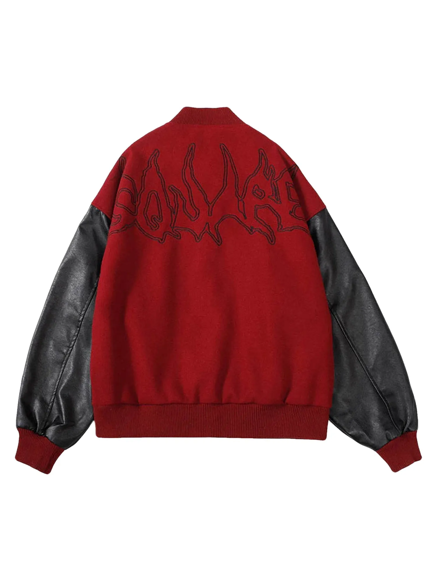 Symbol Embroidery PU Leather Racing Jacket