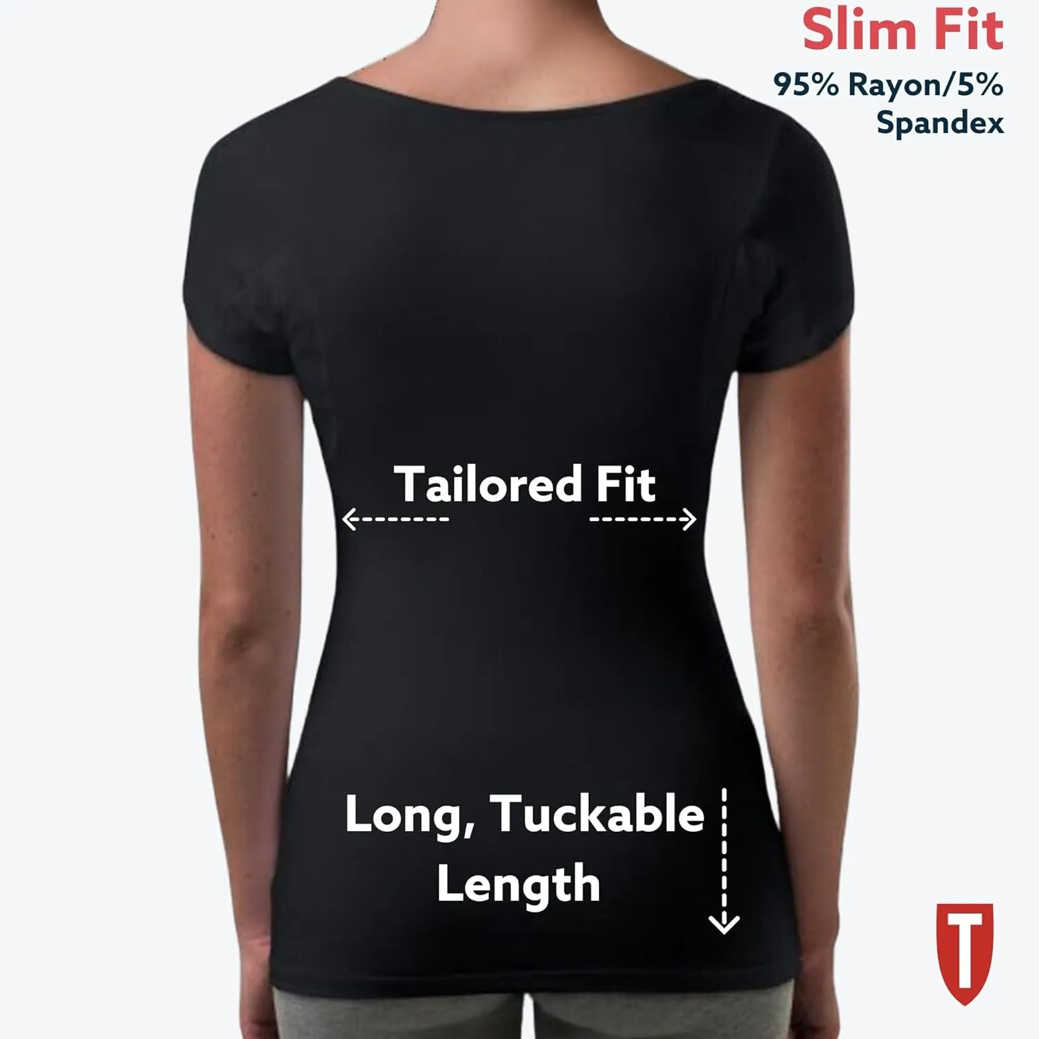 T THOMPSON TEE Women's Sweatproof Undershirt | Scoop Neck | Slim Fit | with Sweat Pads
