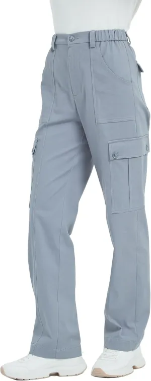 Tronjori Womens Cargo Pants High Waisted Casual Utility Trousers Stretch Straight Leg Streetwear Y2K