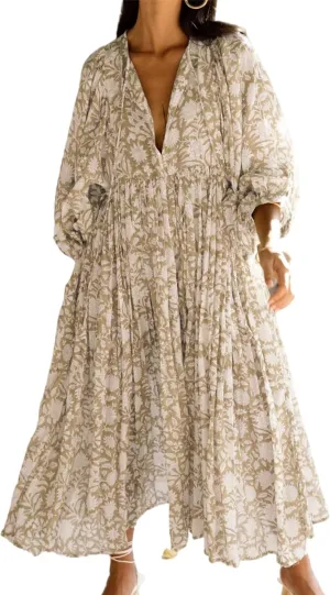 Women Summer Dresses Casual Floral Short Sleeve Dresses Loose Flowy Dresses Vacation Beach Dress Plus Size Maxi Dress