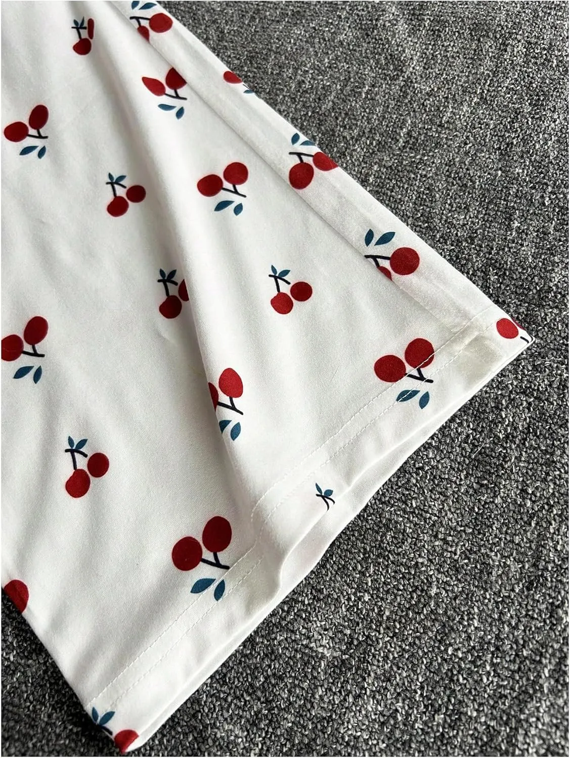 Women's 3 Pack Cherry Print Pajama Pants Floral Bow Front Comfy Bottom Lounge Pants Sleepwear Homewear