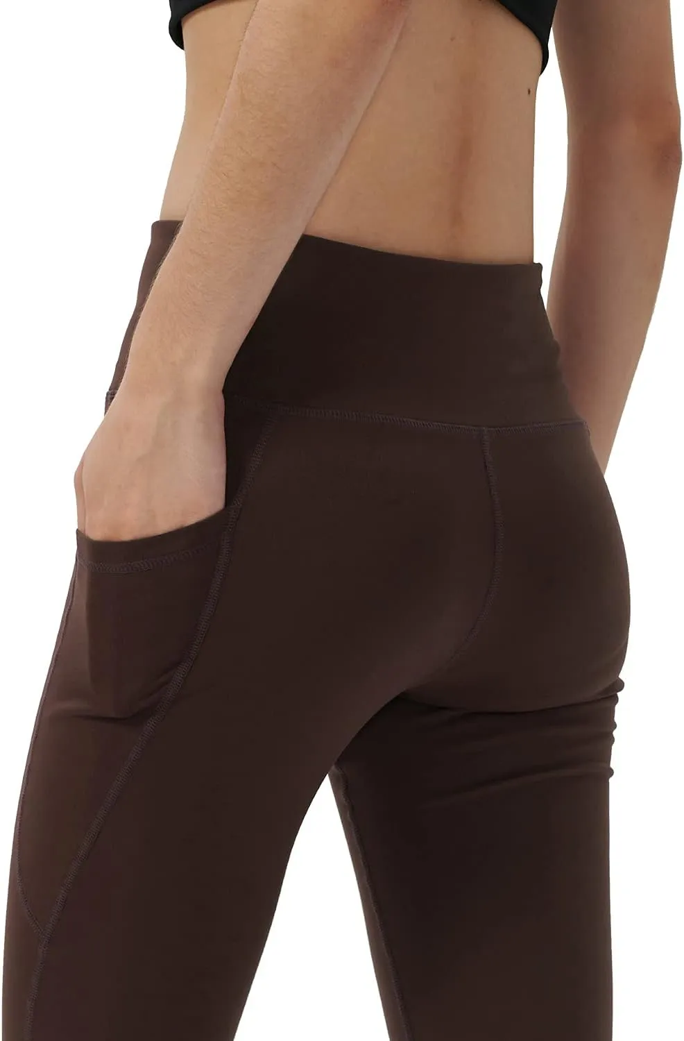 Women's Bootleg Yoga Pants with Hidden Pockets Tummy Control Running Legging Long Bootcut