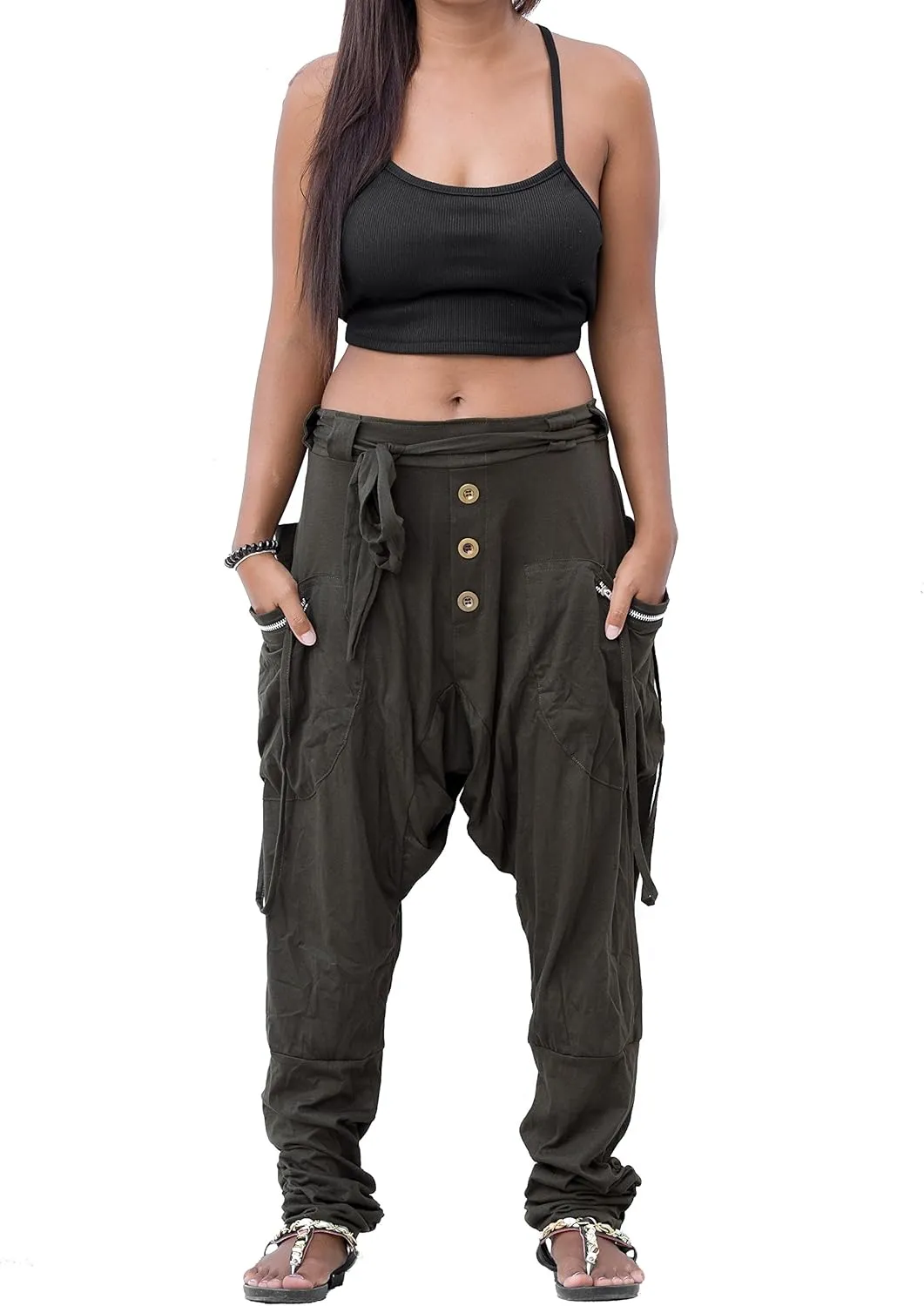 Women's Harem Loose Yoga Travel Lounge Pants with Pockets Casual Boho
