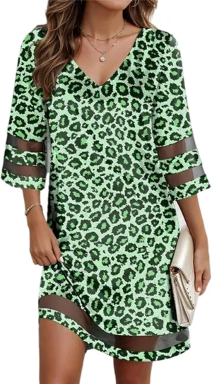 Womens Summer Casual Dresses Floral V Neck Mini Dress Beach Dresses for Women Vacation Going Out Dresses Plus Size
