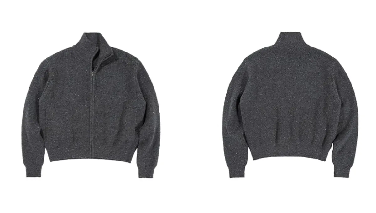 WOOL BLEND KNIT ZIP JACKET /   N4619