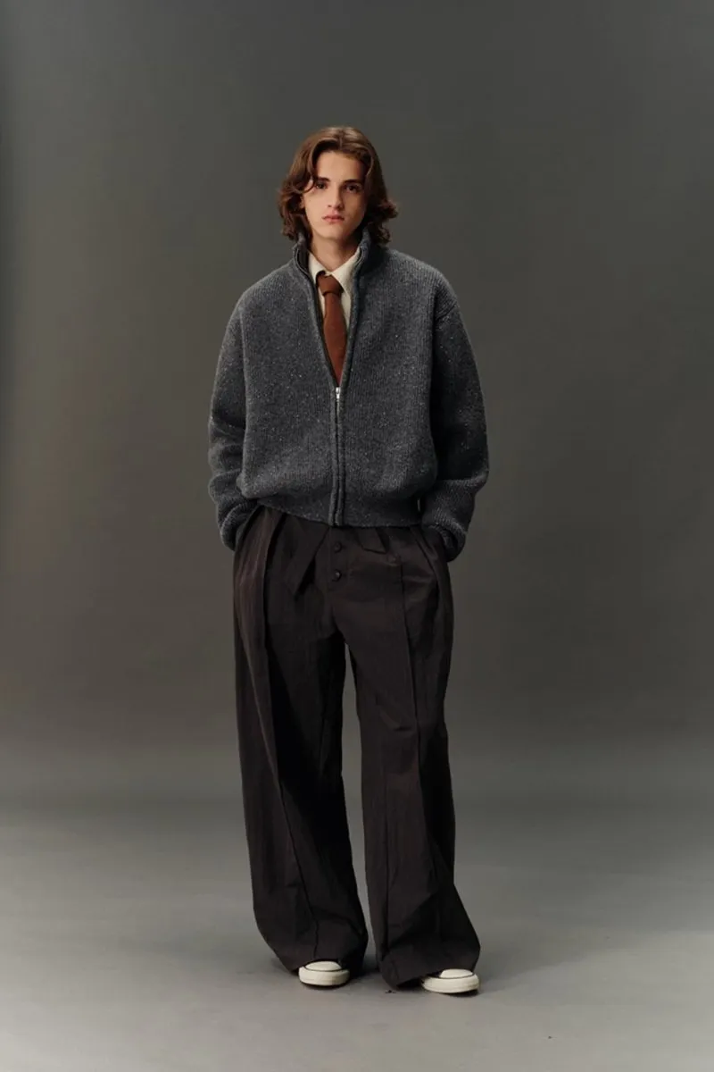 WOOL BLEND KNIT ZIP JACKET /   N4619