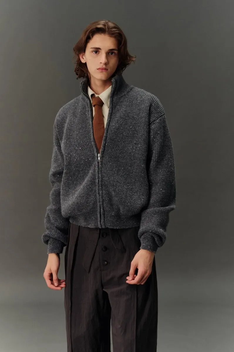 WOOL BLEND KNIT ZIP JACKET /   N4619