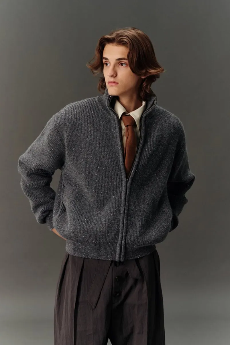 WOOL BLEND KNIT ZIP JACKET /   N4619