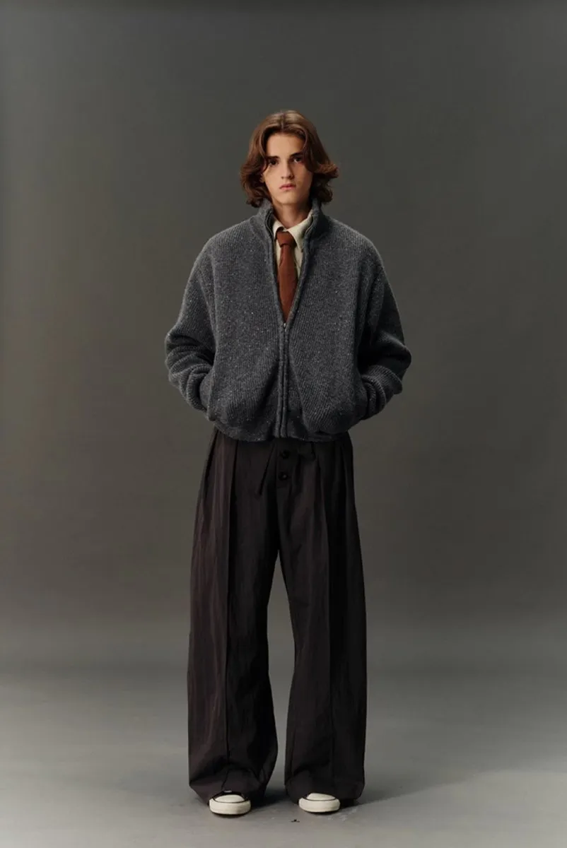 WOOL BLEND KNIT ZIP JACKET /   N4619