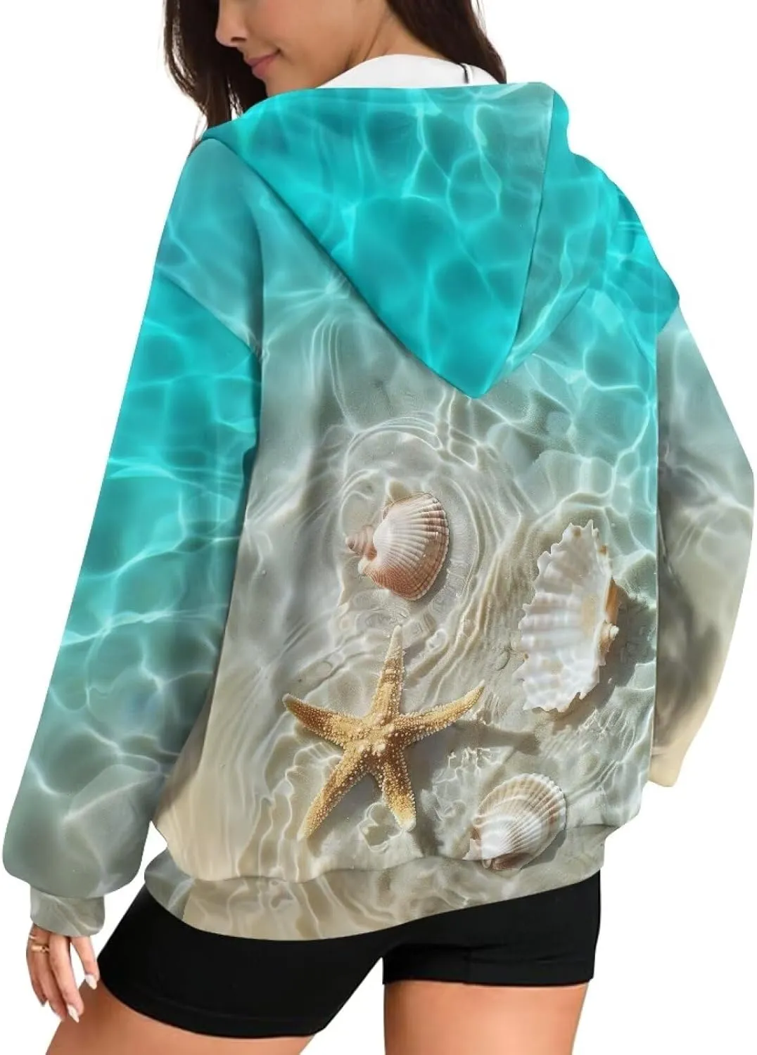 Xoenoiee Women Oversized Hoodies Full Zip Sweatshirts Soft Hooded Jacket with Pocket Fall Winter Long Sleeve Y2K Hoodie