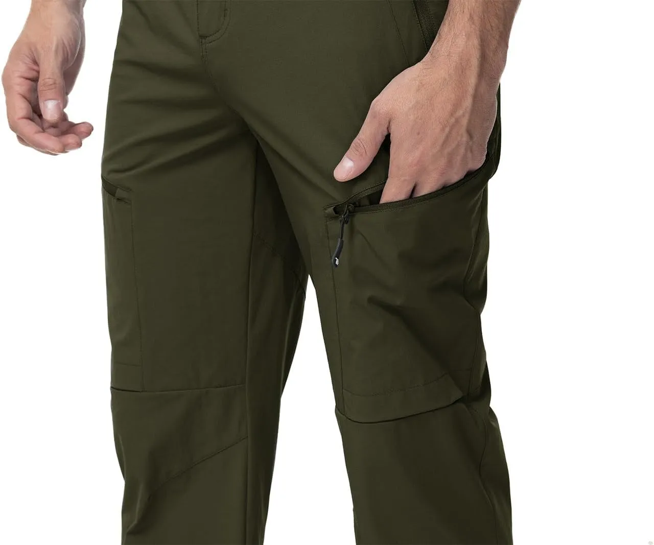 YSENTO Men's Cargo Hiking Pants Lightweight 5 Zipper Pockets Stretch Quick Dry Camping Fishing Travel Pants