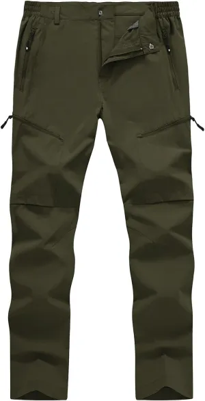 YSENTO Men's Cargo Hiking Pants Lightweight 5 Zipper Pockets Stretch Quick Dry Camping Fishing Travel Pants