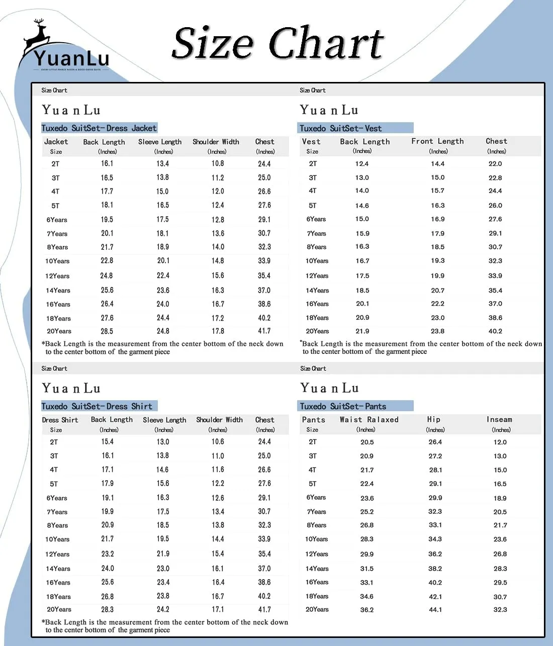 YuanLu Boys Suit Clothes for Wedding Ring Bearer Outfit Kids Suits Graduation Dress Boy Suit Set