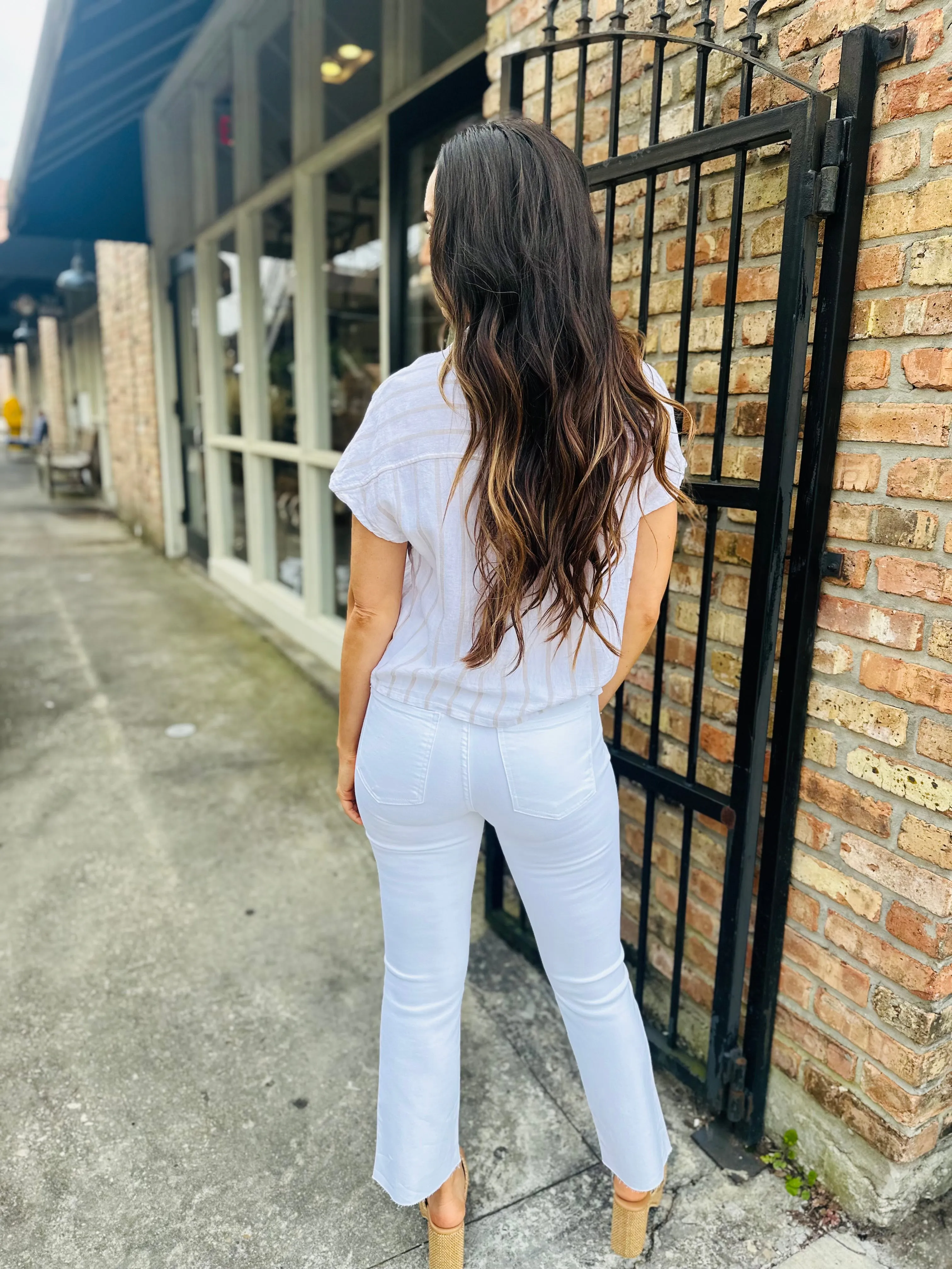 Z Supply Parallel Button Down Top- Cement