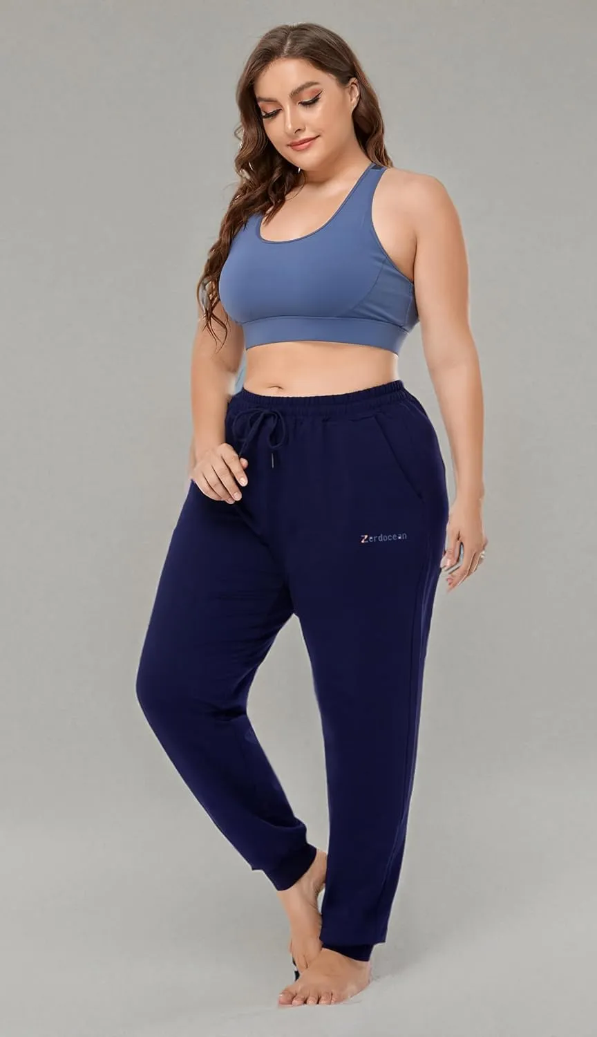 ZERDOCEAN Women's Plus Size Joggers Pants Active Sweatpants Tapered Workout Yoga Lounge Pants with Pockets