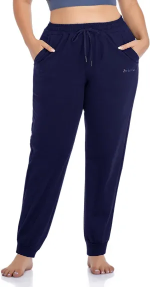 ZERDOCEAN Women's Plus Size Joggers Pants Active Sweatpants Tapered Workout Yoga Lounge Pants with Pockets