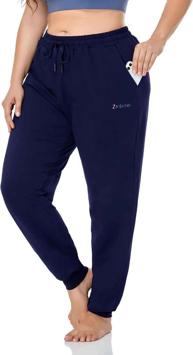 ZERDOCEAN Women's Plus Size Joggers Pants Active Sweatpants Tapered Workout Yoga Lounge Pants with Pockets